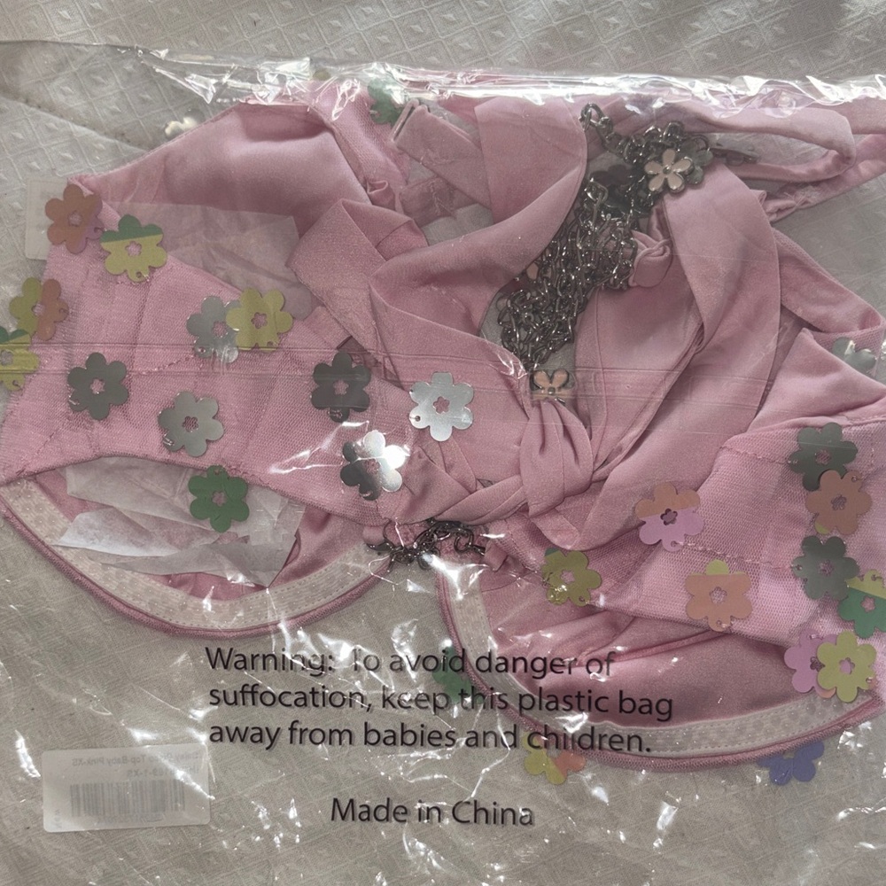 #87 iHeartRaves Pink Floral Crop Top - Picture 3 of 3